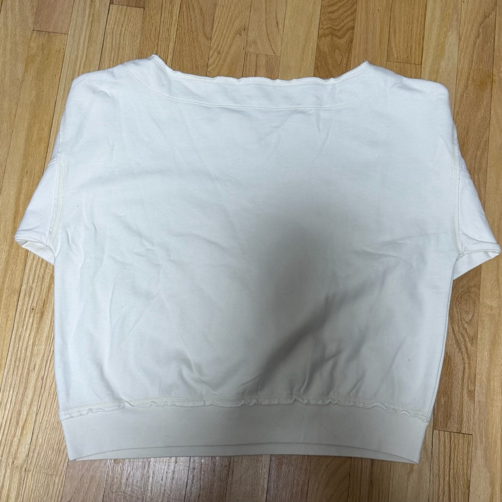Women's American Eagle Cream Boat Neck Sweatshirt M SKU644 - Picture 2 of 6